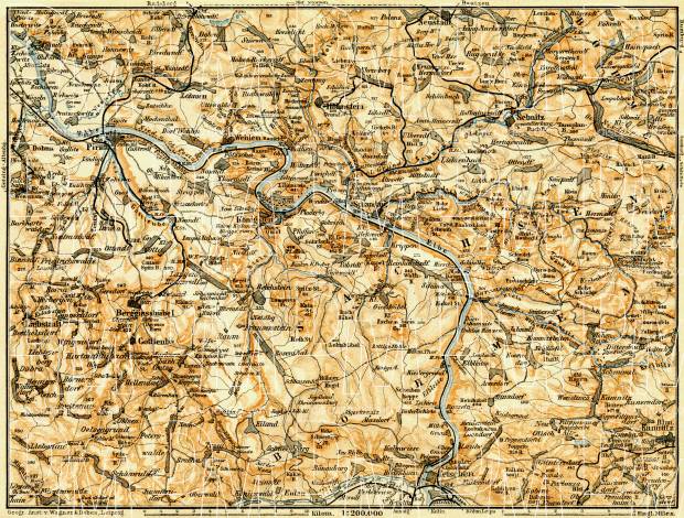 Sächsische Schweiz (Saxonian Switzerland) map, 1906. Use the zooming tool to explore in higher level of detail. Obtain as a quality print or high resolution image