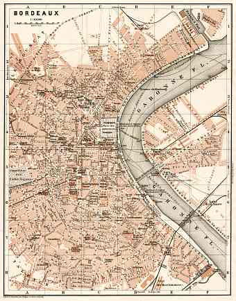 Bordeaux city map, 1902
