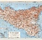 Sicilia (Sicily) map with Lipari Isle map inset, 1912
