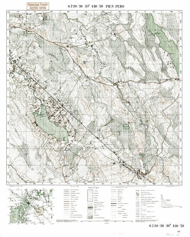 Tolokonnikovo. Pien-Pero. Topografikartta 402208. Topographic map from 1933. Use the zooming tool to explore in higher level of detail. Obtain as a quality print or high resolution image