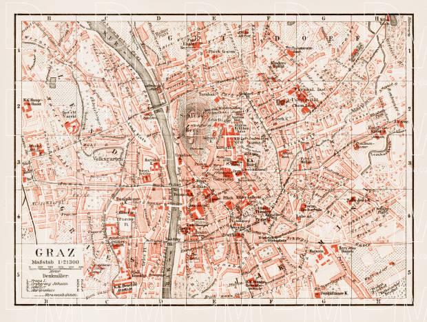 Graz city map, 1903. Use the zooming tool to explore in higher level of detail. Obtain as a quality print or high resolution image