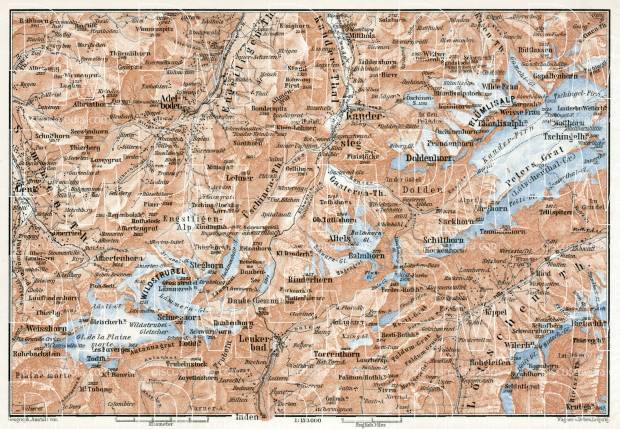 Kandersteg map, 1909. Use the zooming tool to explore in higher level of detail. Obtain as a quality print or high resolution image