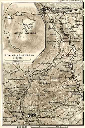 Castellammare to Calatafimi map, 1929
