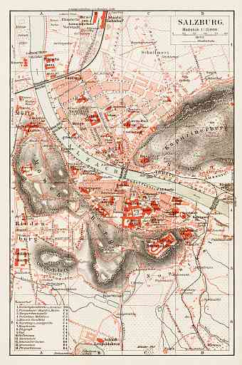 Salzburg city map, 1903