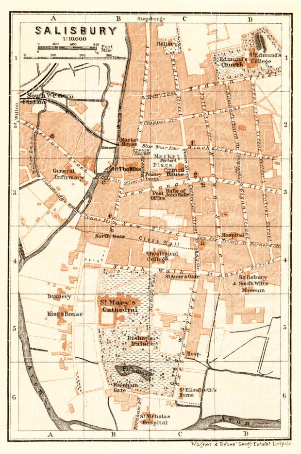 Salisbury city map, 1906. Use the zooming tool to explore in higher level of detail. Obtain as a quality print or high resolution image