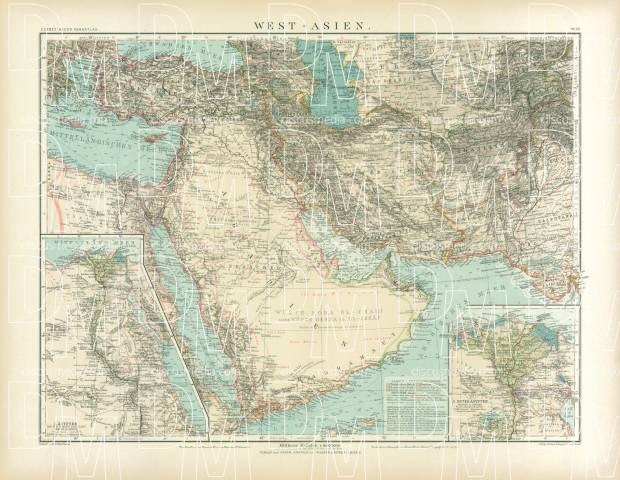 Western Asia Map, 1905. Use the zooming tool to explore in higher level of detail. Obtain as a quality print or high resolution image