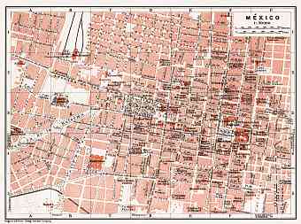 Mexico City map, 1909
