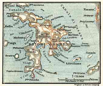 Brioni Grande map, 1911