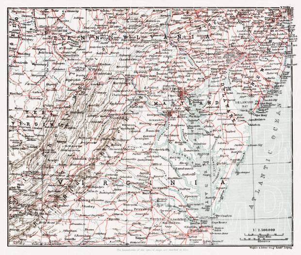 Railway Map of the Middle and Southern States, 1909. Use the zooming tool to explore in higher level of detail. Obtain as a quality print or high resolution image