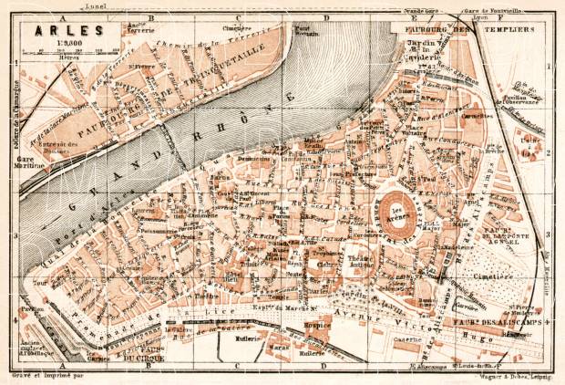 Arles city map, 1902. Use the zooming tool to explore in higher level of detail. Obtain as a quality print or high resolution image