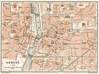 Angers city map, 1909