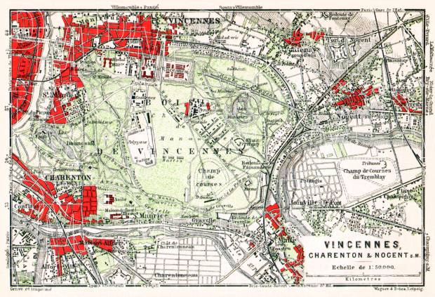 Vincennes, Charenton and Nogent-sur-Marne map, 1931. Use the zooming tool to explore in higher level of detail. Obtain as a quality print or high resolution image