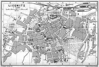 Liegnitz (Legnicę) city map, 1887