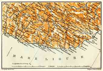 Italian Genoese Riviera (Rivière) from Pontimiglia to Ceriale, 1908
