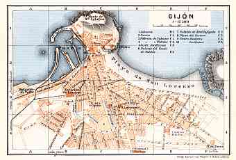 Gijón city map, 1929