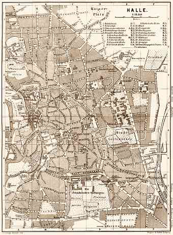 Halle city map, 1887