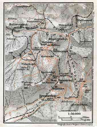 Semmering and environs map, 1910