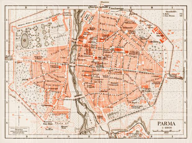 Parma city map, 1903. Use the zooming tool to explore in higher level of detail. Obtain as a quality print or high resolution image