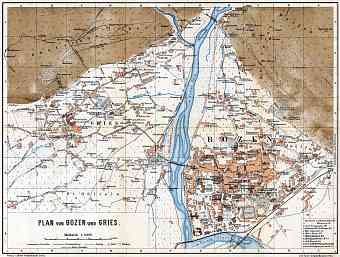 Bolzano (Bozen) and Gries, towns´ map, 1911