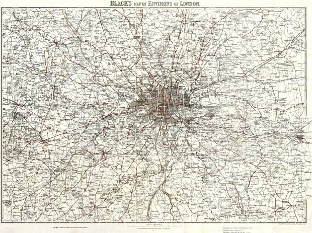 Greater London (Environs of London), 1907. Use the zooming tool to explore in higher level of detail. Obtain as a quality print or high resolution image