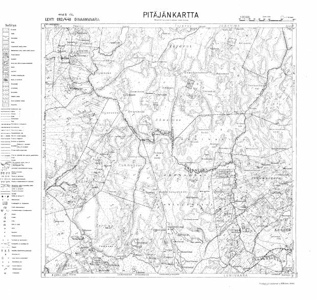 Ojnanvara. Oinaanvaara. Pitäjänkartta 412312. Parish map from 1938. Use the zooming tool to explore in higher level of detail. Obtain as a quality print or high resolution image