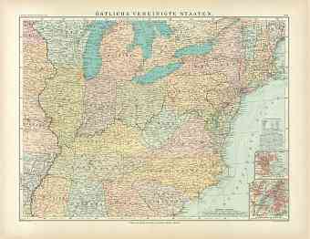 Eastern United States Map, 1905