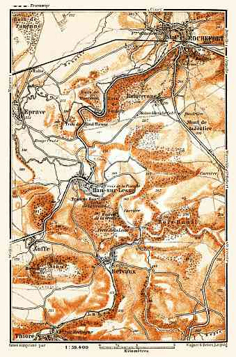 Rochefort and Environs map, 1904