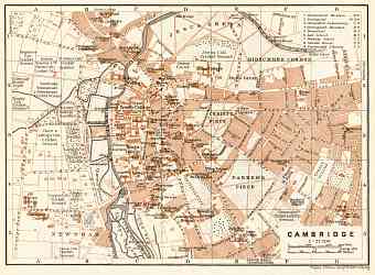 Cambridge city map, 1906