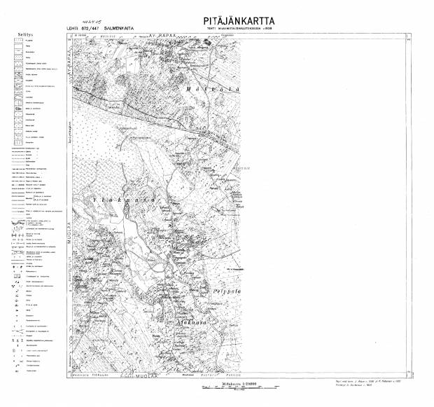 Bulatnaja, River. Salmenkaita. Pitäjänkartta 402405. Parish map from 1938. Use the zooming tool to explore in higher level of detail. Obtain as a quality print or high resolution image