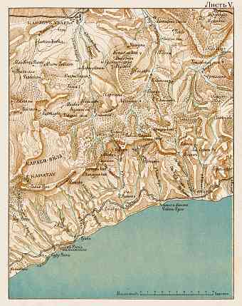 South Crimea: Karasu-Bazar, region map, 1904