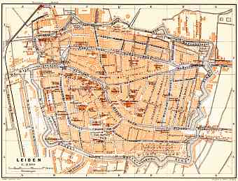 Leiden city map, 1904