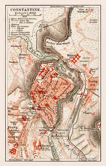 Constantine city map, 1913