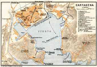 Cartagena city map, 1929