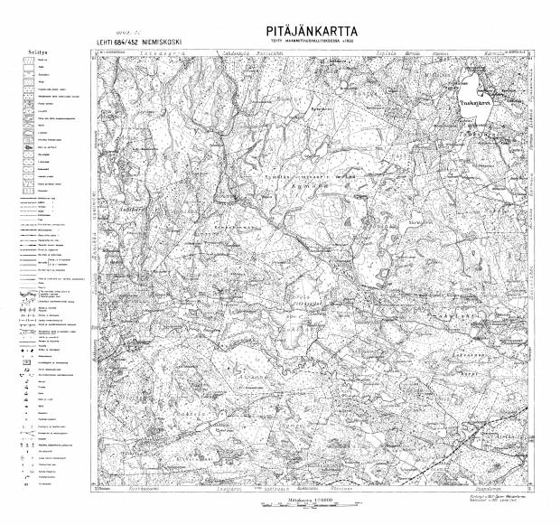 Niemiskoski. Pitäjänkartta 414208. Parish map from 1932. Use the zooming tool to explore in higher level of detail. Obtain as a quality print or high resolution image
