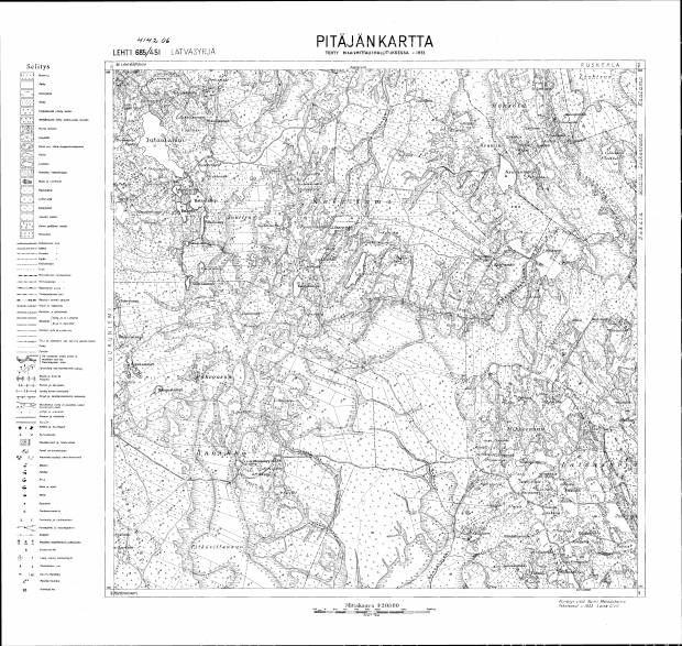 Latvasyrjä and close surrounding. Latvasyrjä. Pitäjänkartta 414206. Parish map from 1932. Use the zooming tool to explore in higher level of detail. Obtain as a quality print or high resolution image