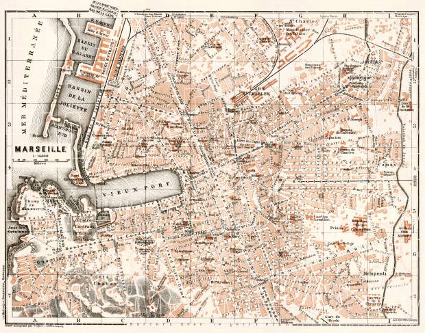 Marseille city map, 1902. Use the zooming tool to explore in higher level of detail. Obtain as a quality print or high resolution image