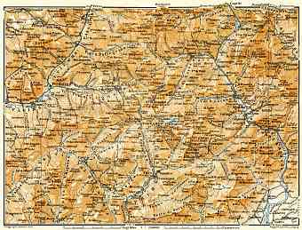 Fleims, Primör and Cordevole valleys map, 1906