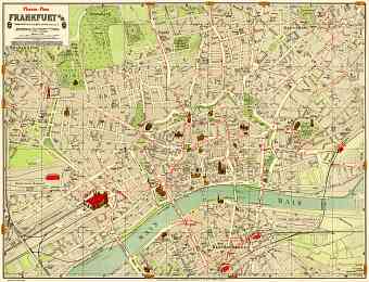 Frankfurt (Frankfurt-am-Main) city map, 1912