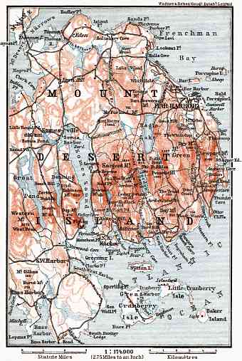 Map of the Mount Desert Island, 1909