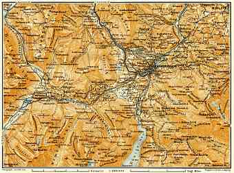 Berchtesgaden and farther environs map, 1906