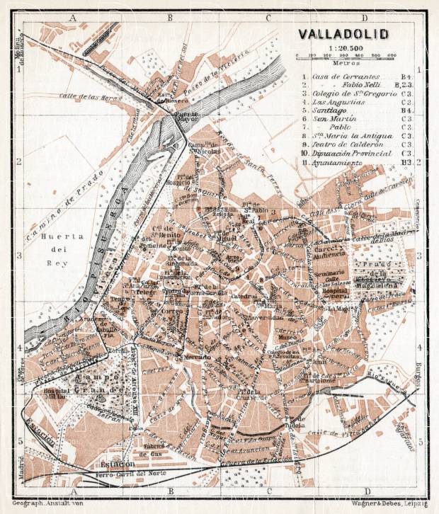Valladolid city map, 1913. Use the zooming tool to explore in higher level of detail. Obtain as a quality print or high resolution image