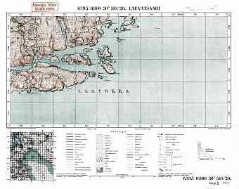 Lauvatsaari. Topografikartta 413206. Topographic map from 1939