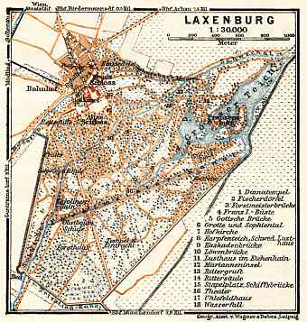 Laxenburg (to Vienna/bei Wien) town plan, 1911