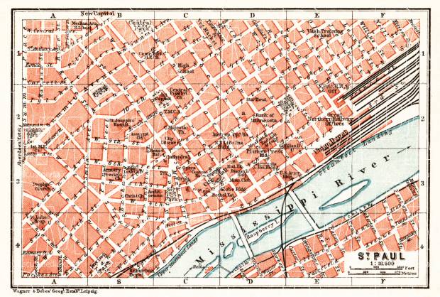 St. Paul city map, 1909. Use the zooming tool to explore in higher level of detail. Obtain as a quality print or high resolution image