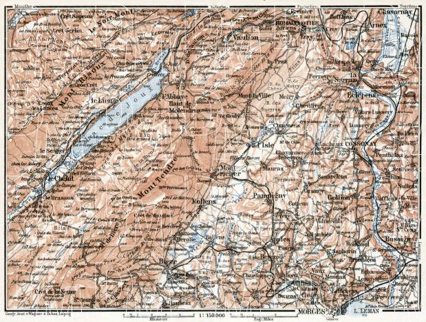 Jura department map, western part, 1909. Use the zooming tool to explore in higher level of detail. Obtain as a quality print or high resolution image