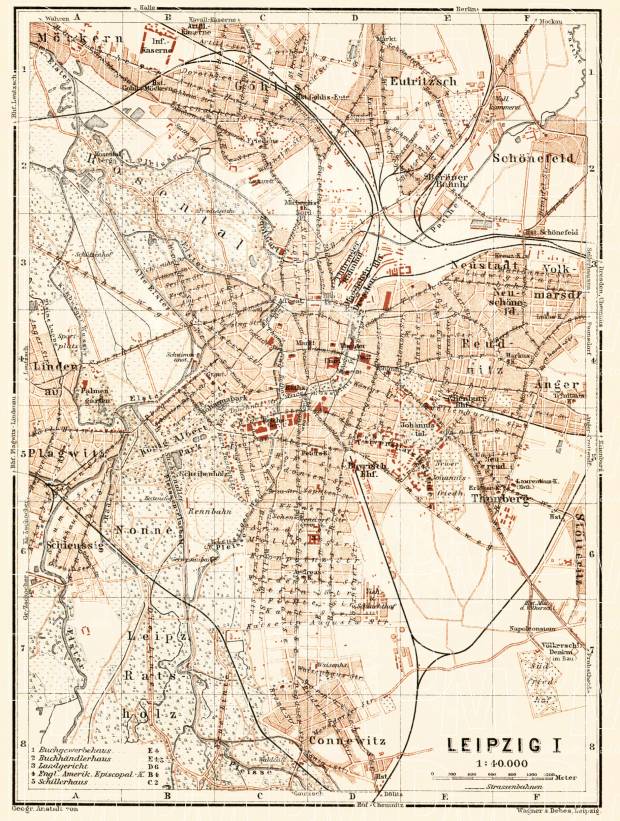 Leipzig city map, 1906. Use the zooming tool to explore in higher level of detail. Obtain as a quality print or high resolution image