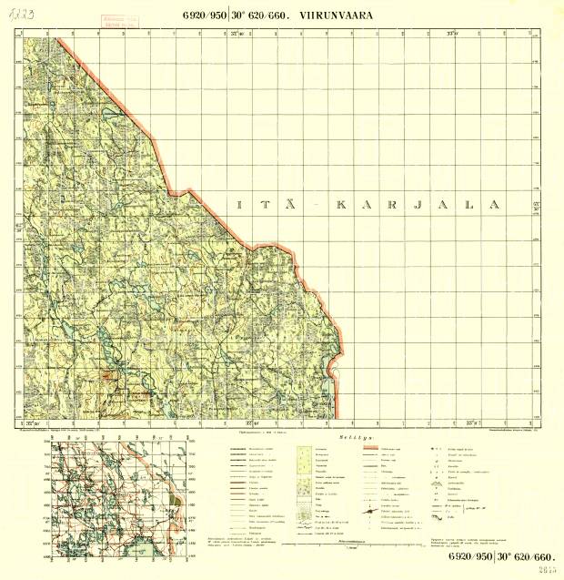 Virunvara. Viirunvaara. Topografikartta 5223. Topographic map from 1932. Use the zooming tool to explore in higher level of detail. Obtain as a quality print or high resolution image