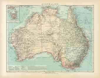 Australia Map, 1905