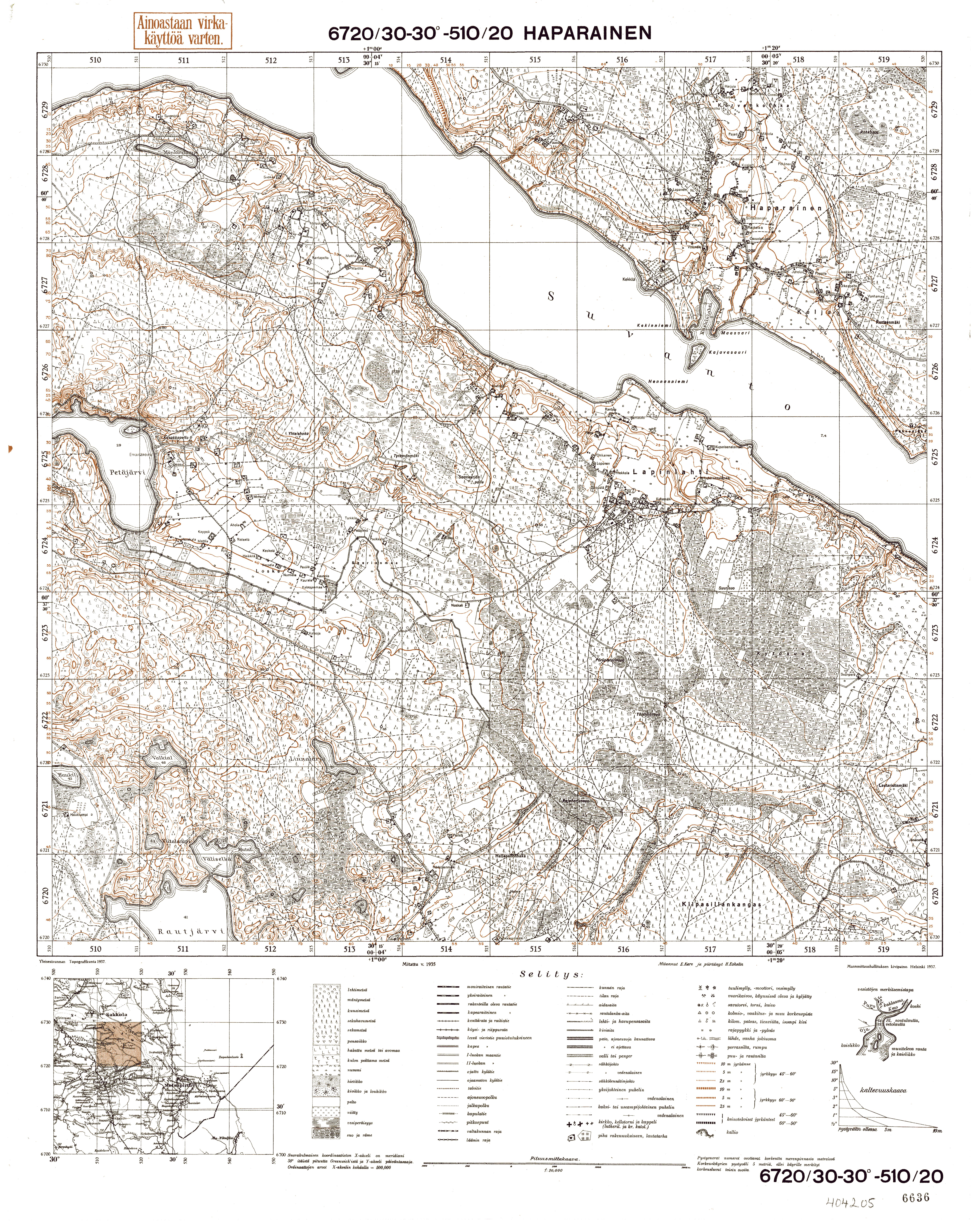 Portovoje. Haparainen. Topografikartta 404205. Topographic map from 1936. Use the zooming tool to explore in higher level of detail. Obtain as a quality print or high resolution image