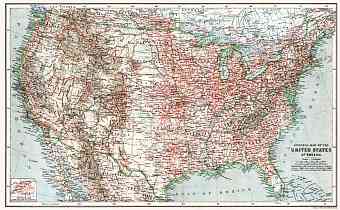 General Map of the United States of America, 1909